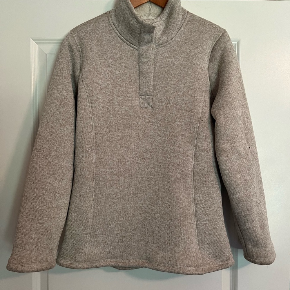 Women's Tan Quarter Zip Sweater
